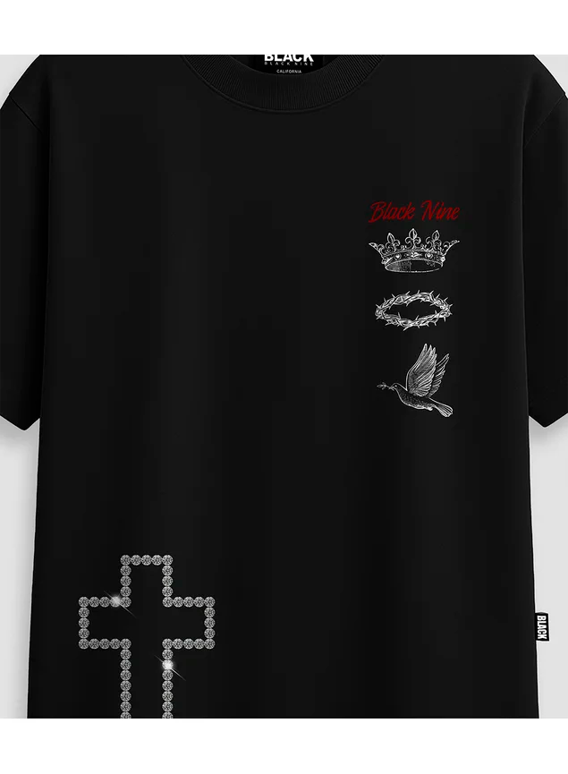 Camiseta Oversized Streetwear Foi Por Amor - Preta