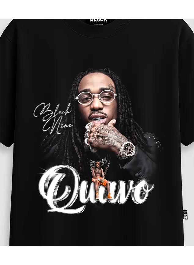 Camiseta Oversized Streetwear Quavo - Preta