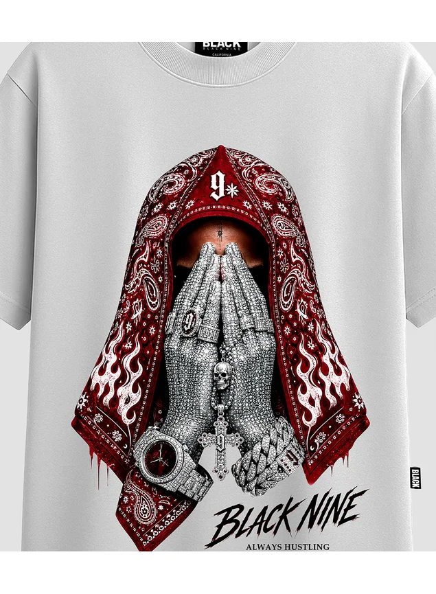 Camiseta Oversized Streetwear Hustler B9 - Branca