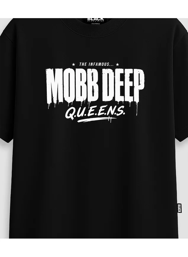 Camiseta Oversized Streetwear Mobb Deep Queens - Preta