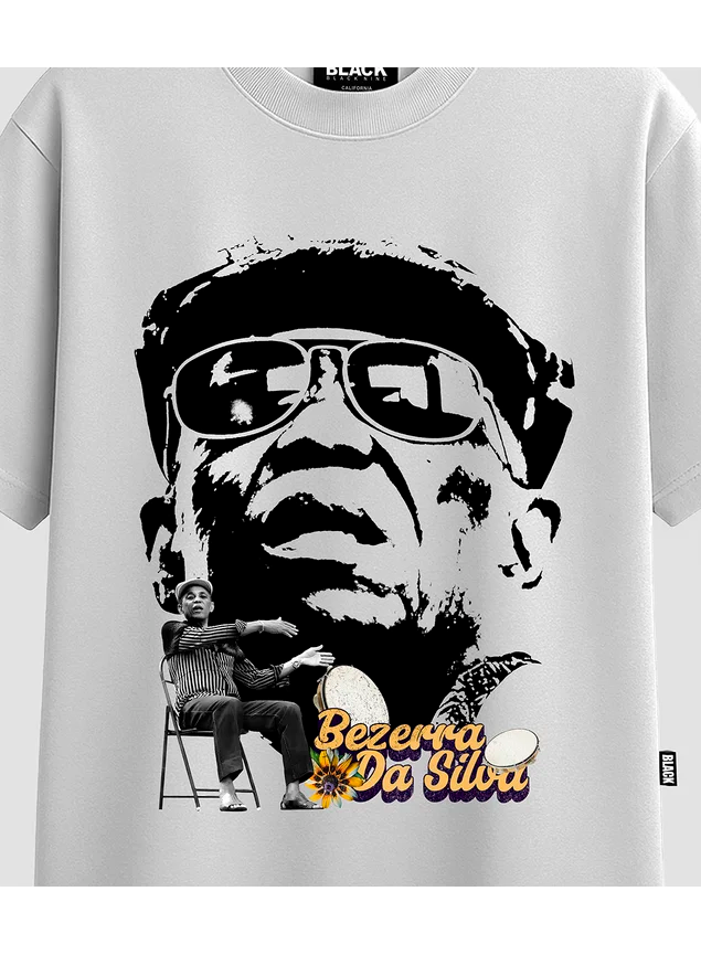 Camiseta Oversized Streetwear Oficial Bezerra Da Silva Lenda - Branca