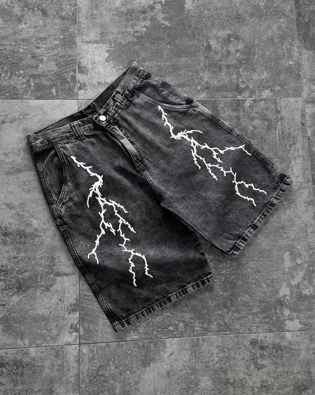 Bermuda Baggy JEANS  ''RAIOS'' - BLACK STONED