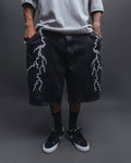 Bermuda Baggy JEANS  ''RAIOS'' - BLACK STONED