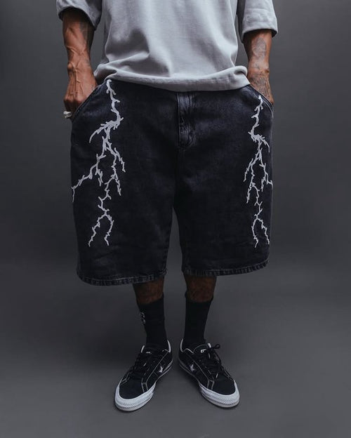 Bermuda Baggy JEANS  ''RAIOS'' - BLACK STONED