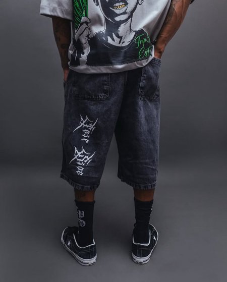 Bermuda Baggy JEANS  ''RAIOS'' - BLACK STONED